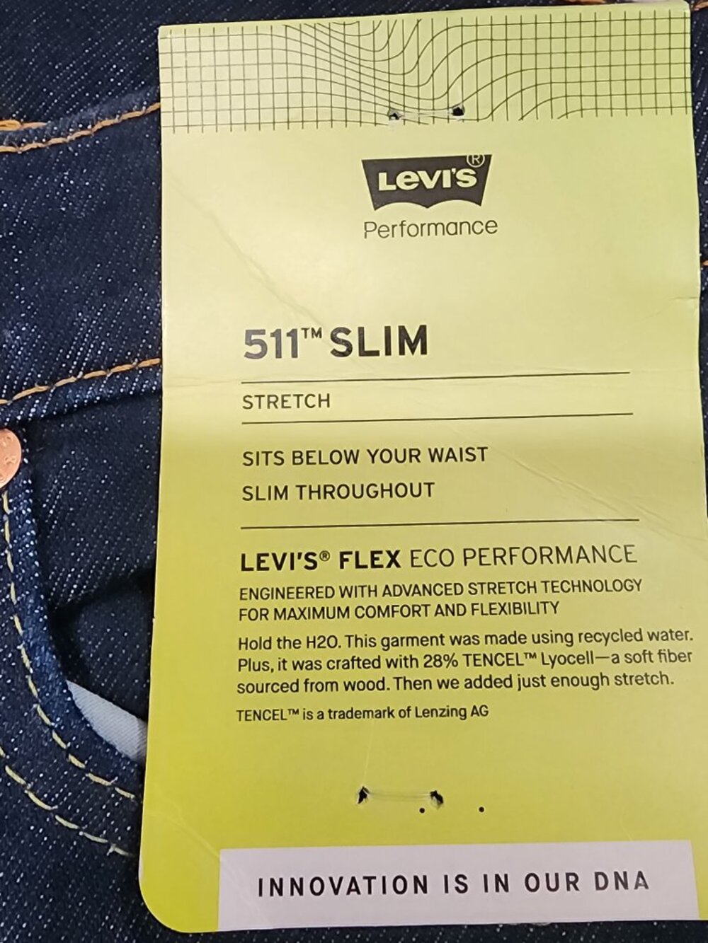 Levi's 511 Slim Fit Stretch Flex Dark Wash Jeans Size Men's W30 L32 NWT - Picture 2 of 11